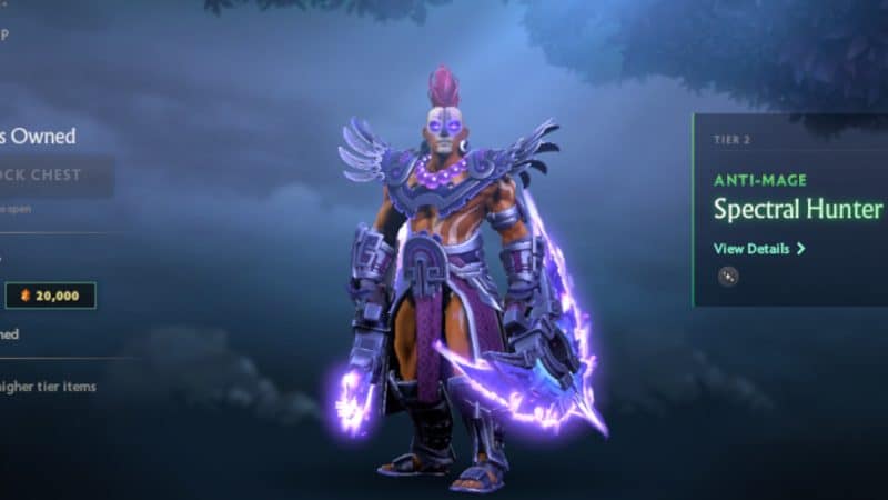 Anti-Mage gets maroon hair in the Spectral Hunter set