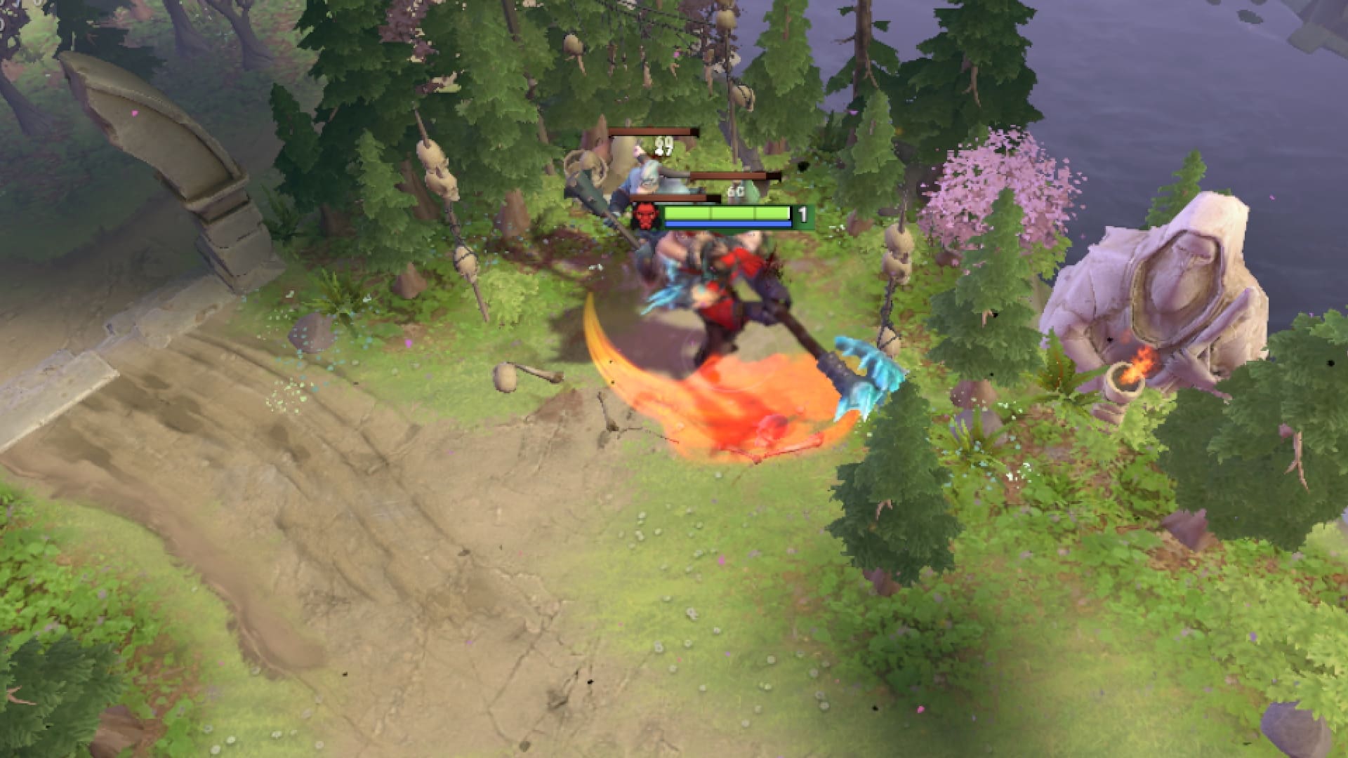 Axe uses Counter Helix to earn more gold in the jungle