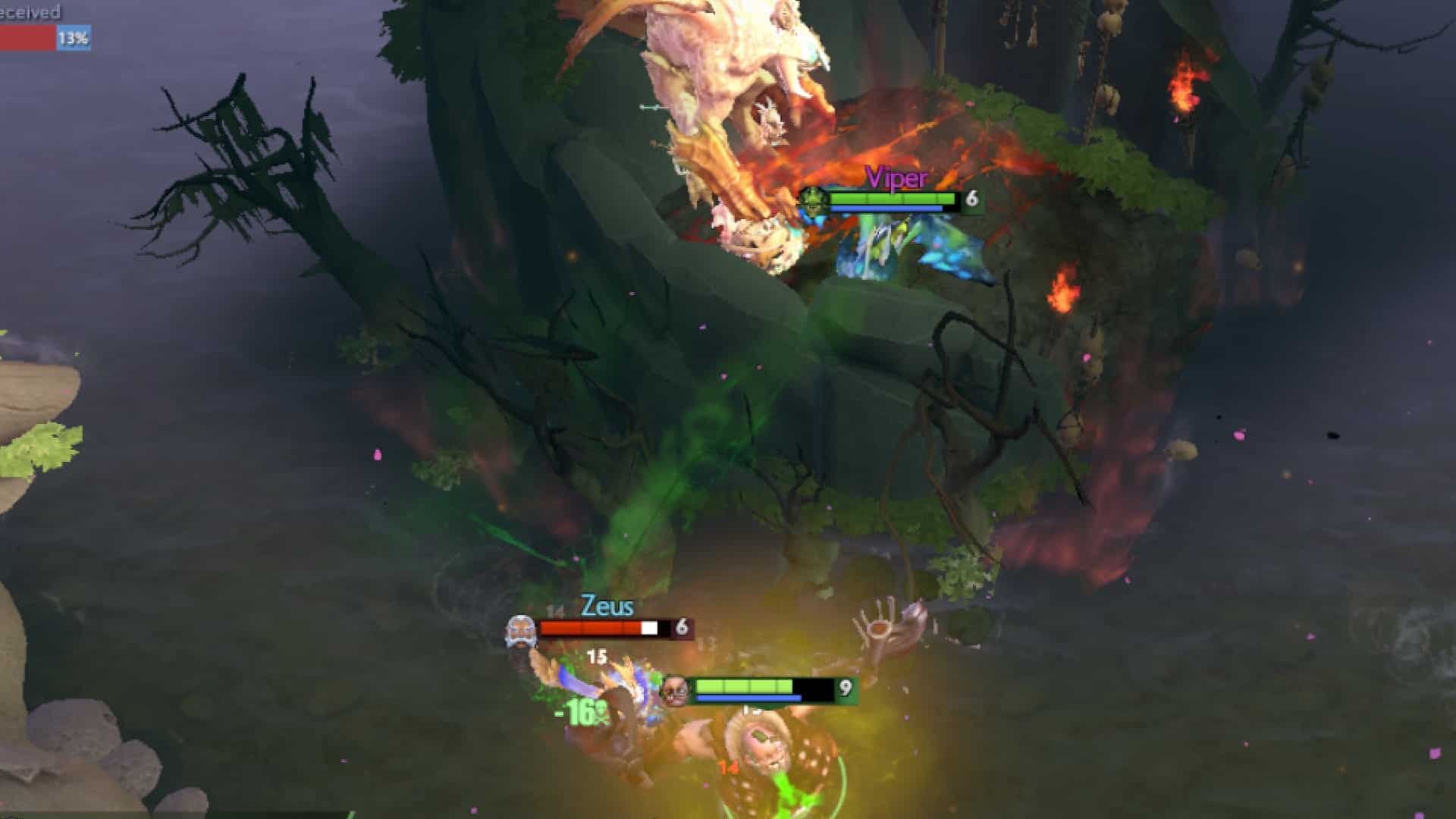 Viper attacks enemies slowed by Pudge