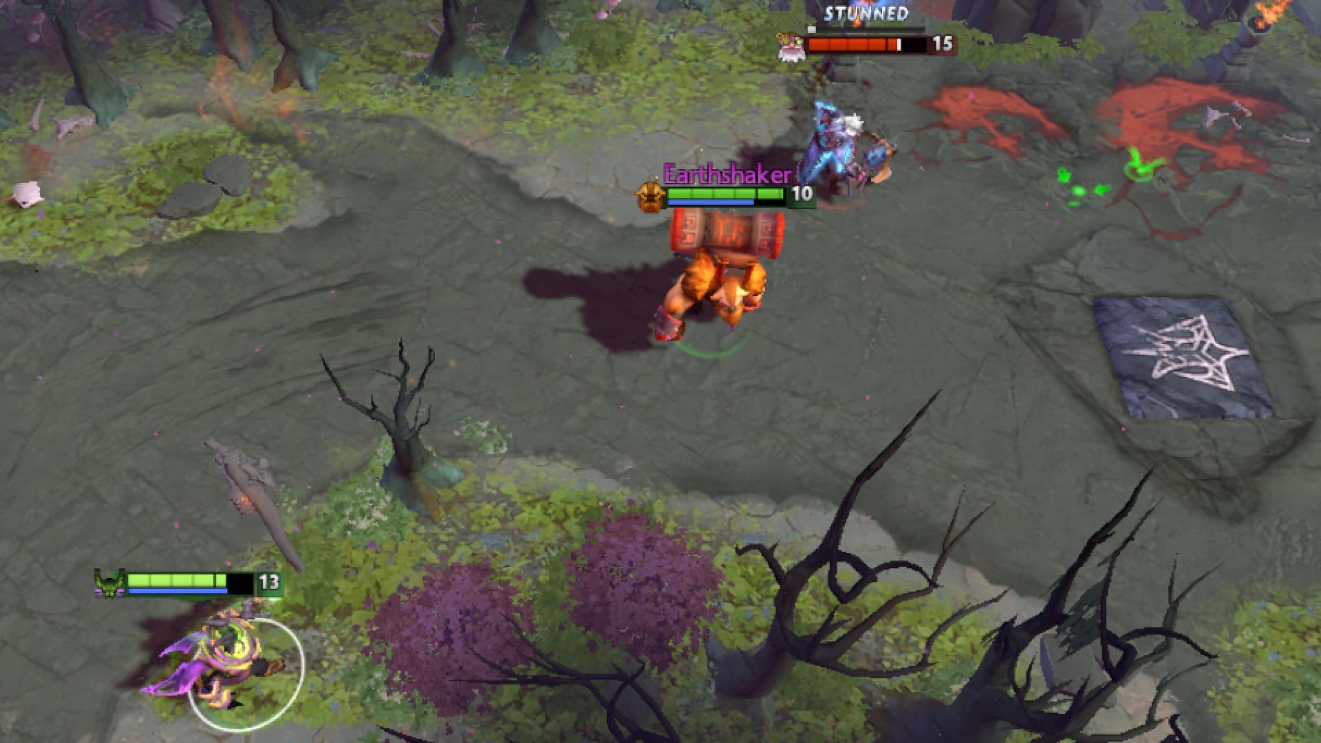 Earthshaker stuns enemies to help Pugna