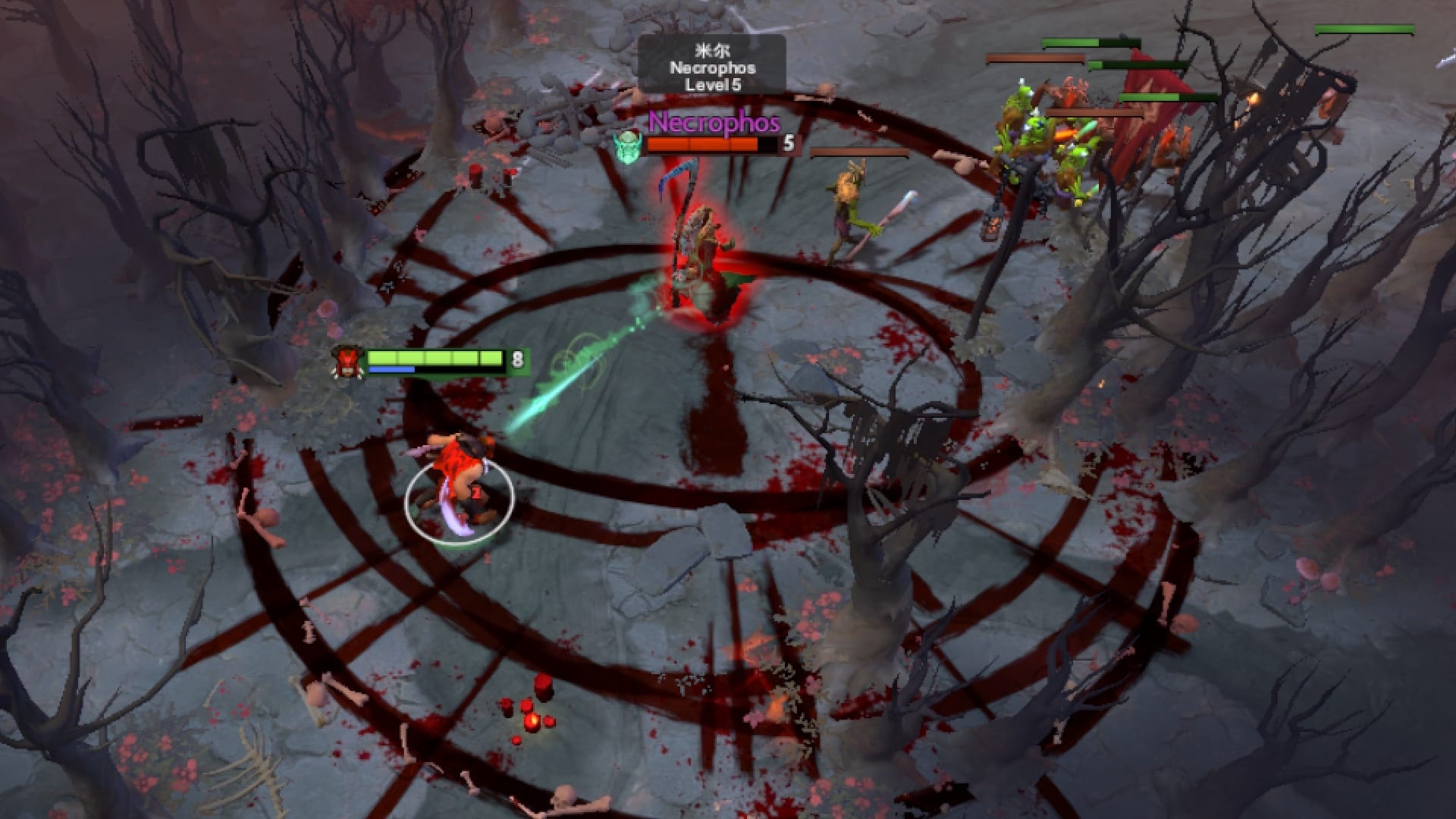 Bloodseeker uses Force Staff on Necrophos