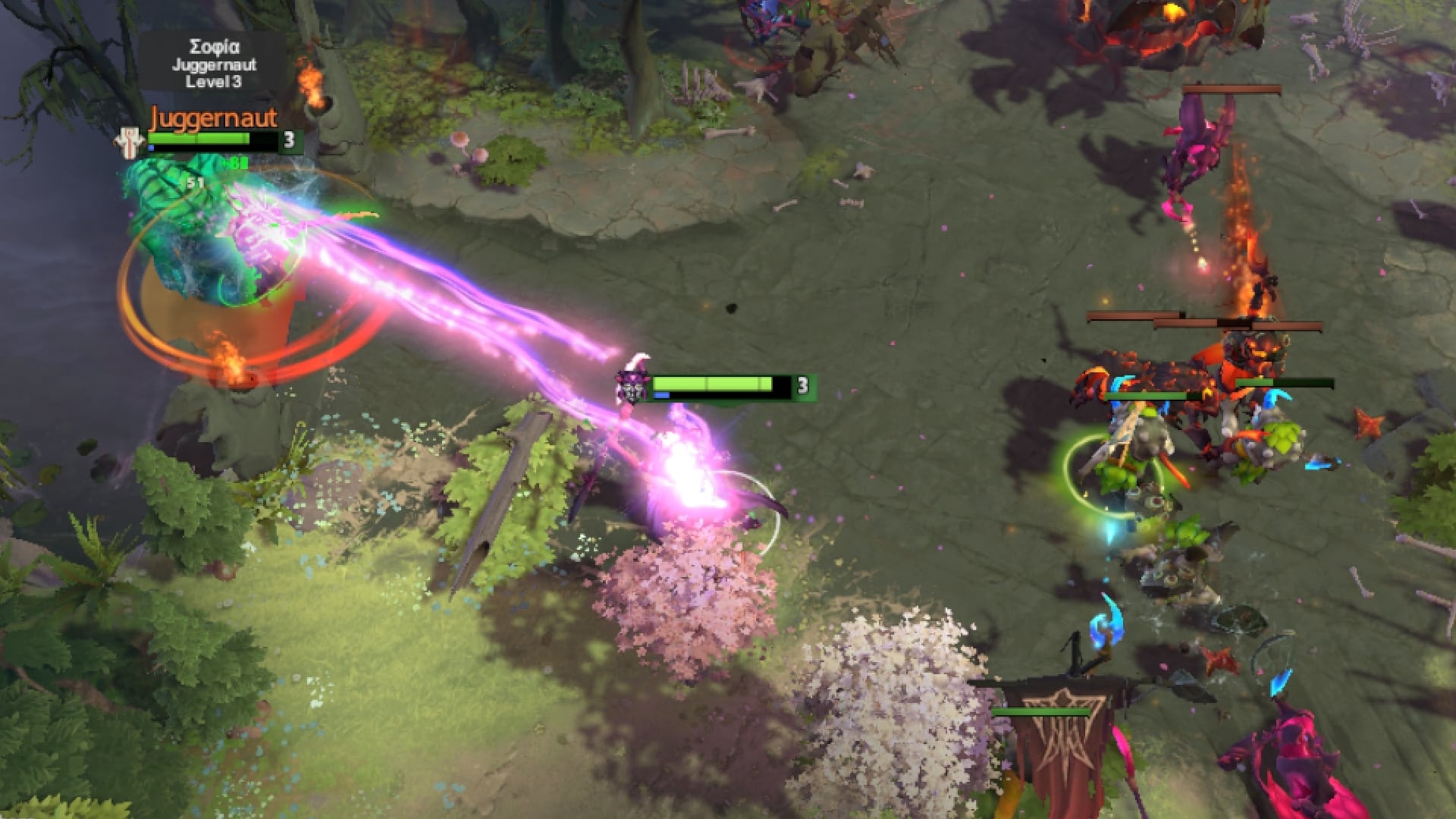 Dazzle heals allies in the safe lane