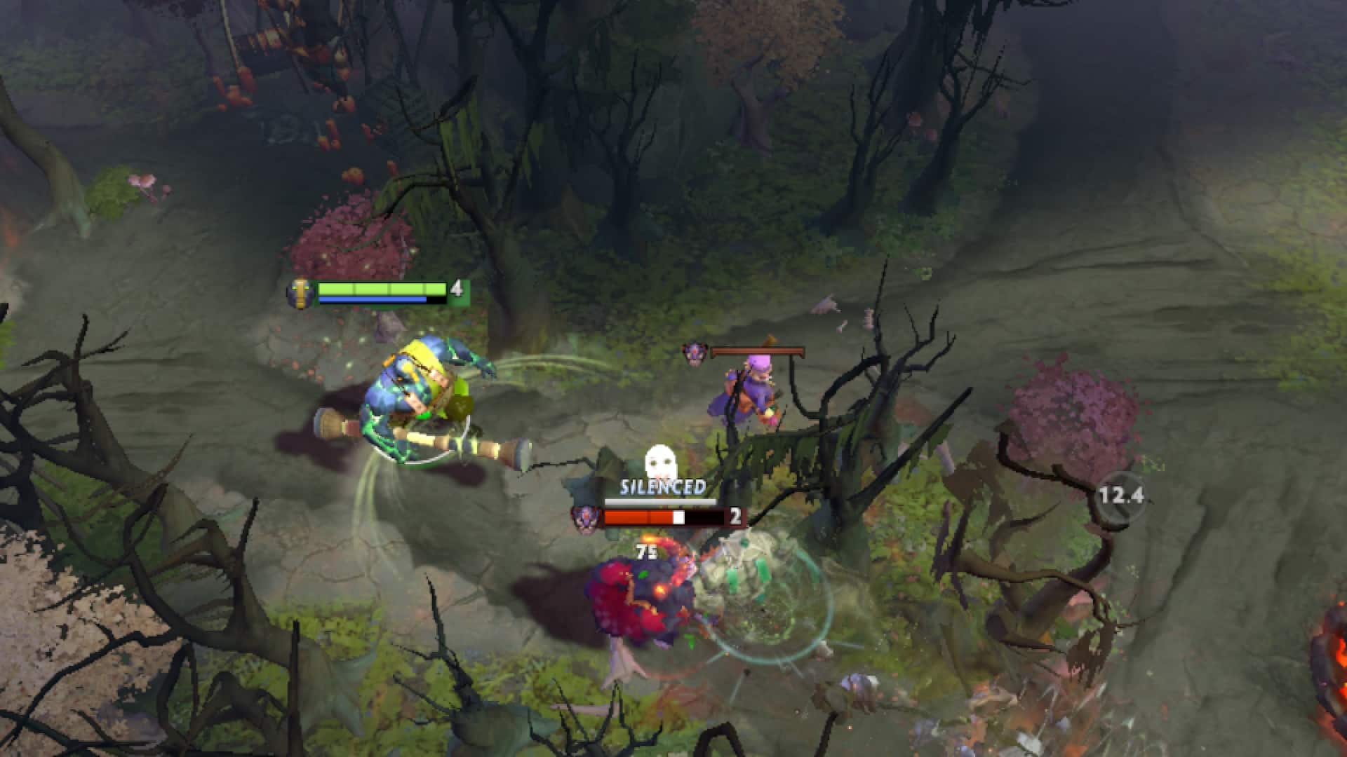 Earth Spirit uses Geomagnetic Grip on Warlock to silence him