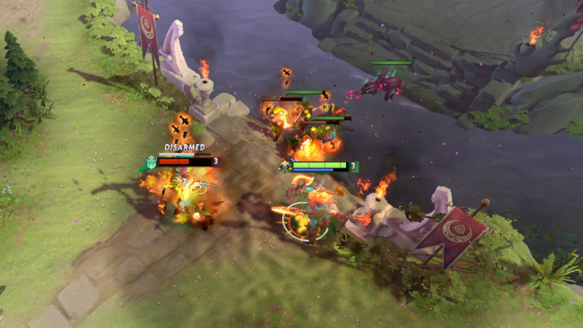 Huskar annihilates enemies in the mid lane