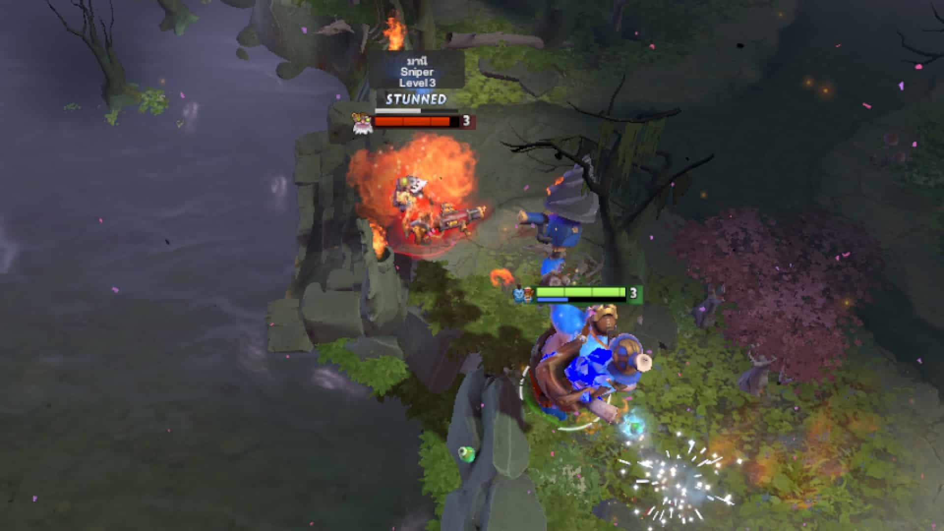 Ogre Magi uses Ignite on an enemy hero