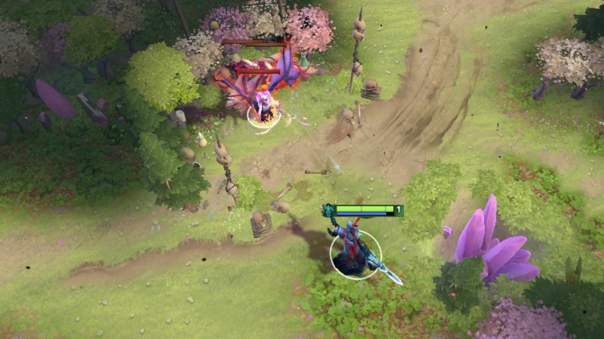 Phantom Assassin kills neutrals using Stifling Dagger