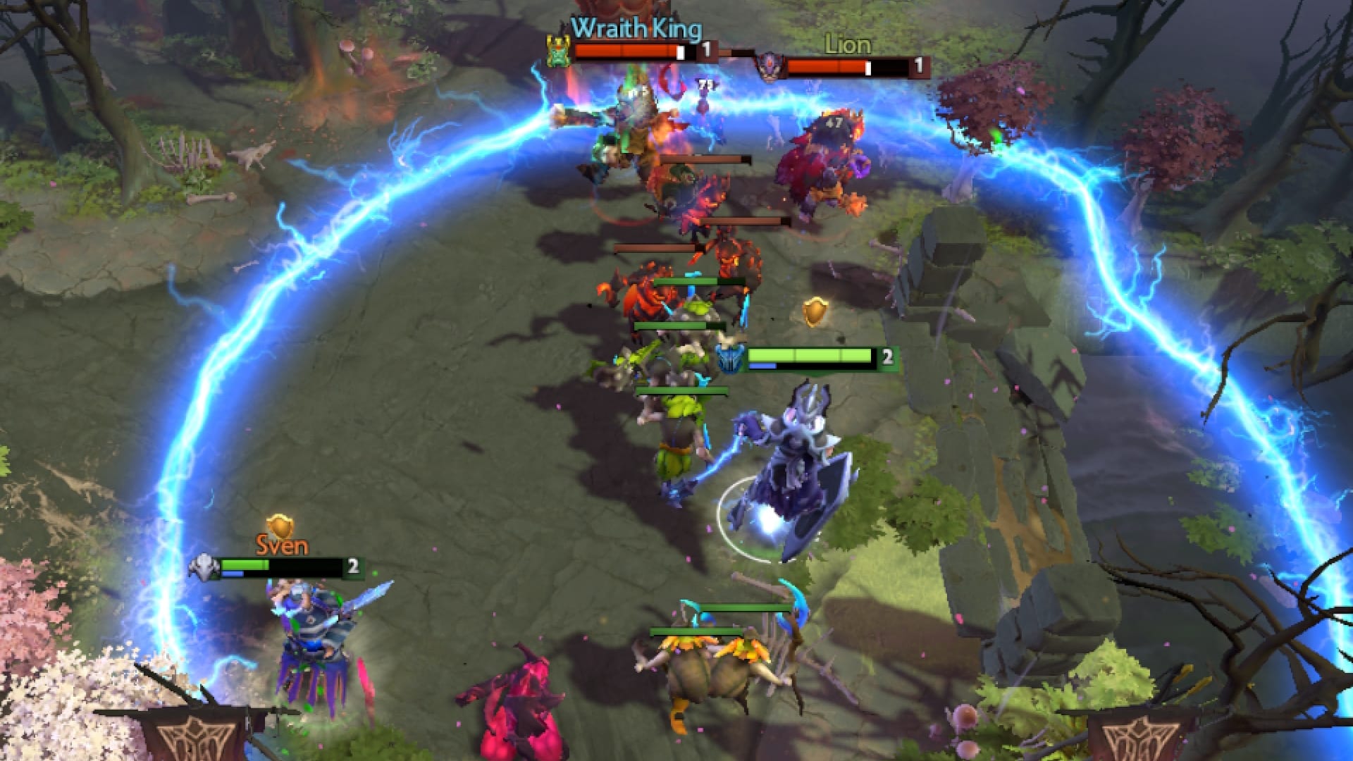 Razor uses Plasma Field to slow enemies in the safe lane