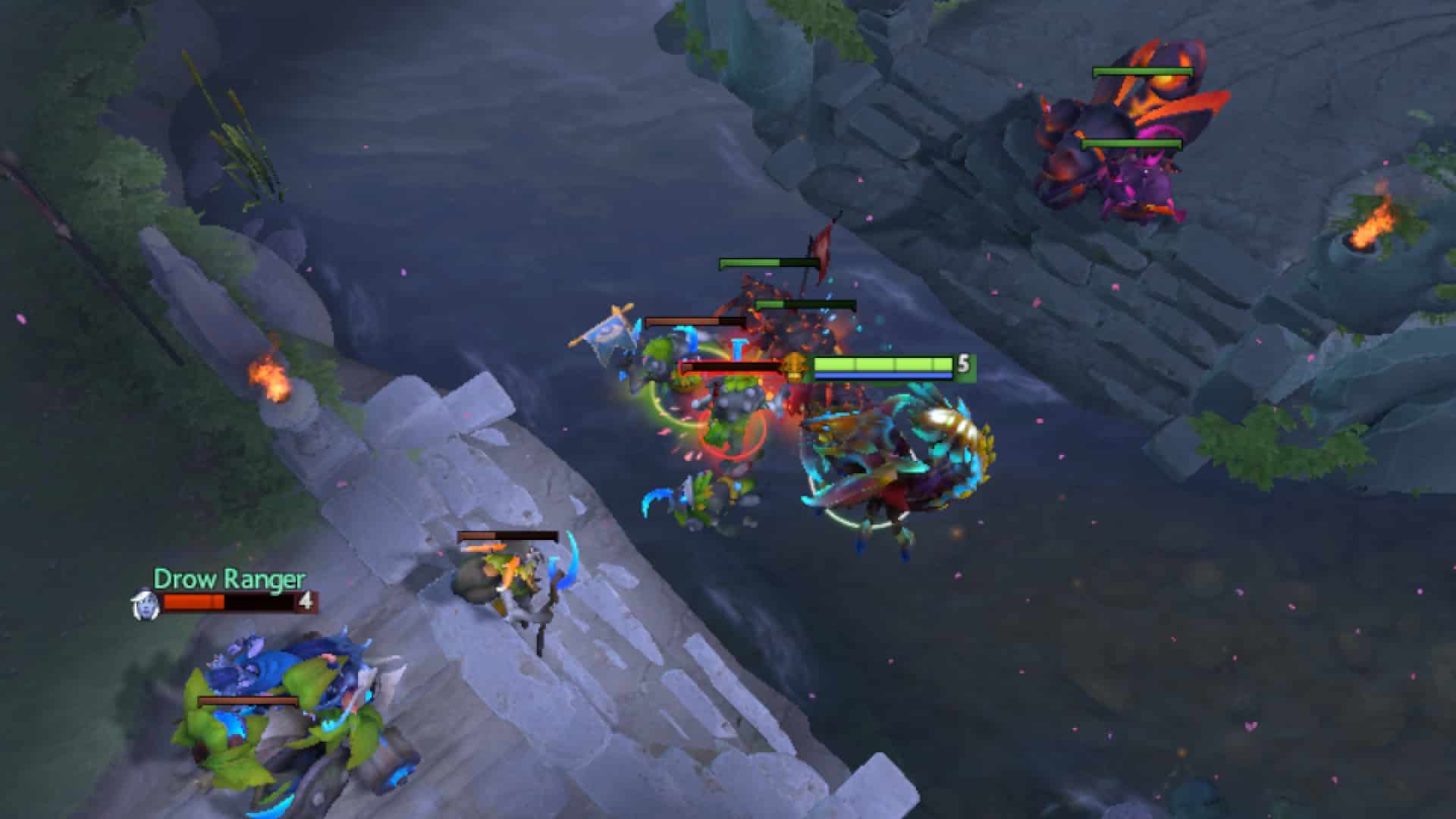 Sand King hits enemy creeps with Caustic Finale to earn bonus GPM