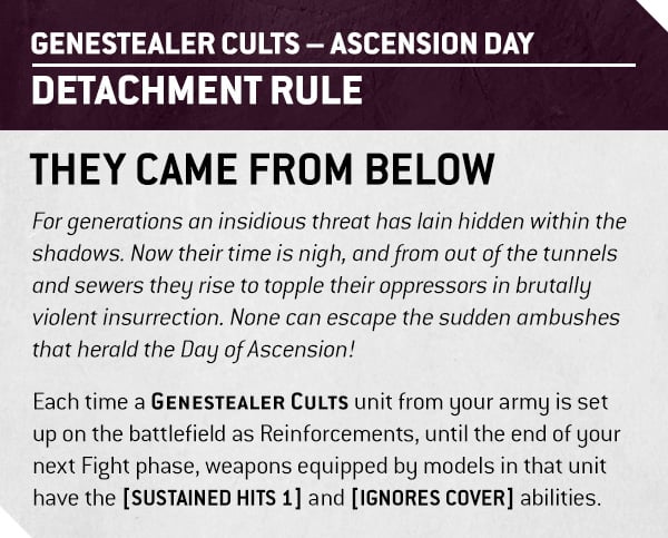 Warhammer 40k Genestealer Cults Faction Focus Detachment Rule
