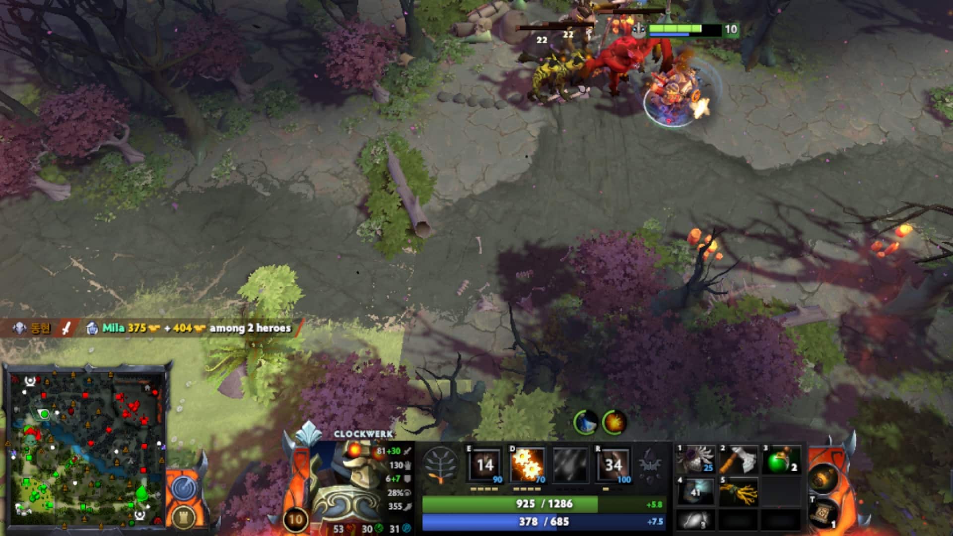 Clockwerk earns bonus gold with the neutral item, Spark of Courage