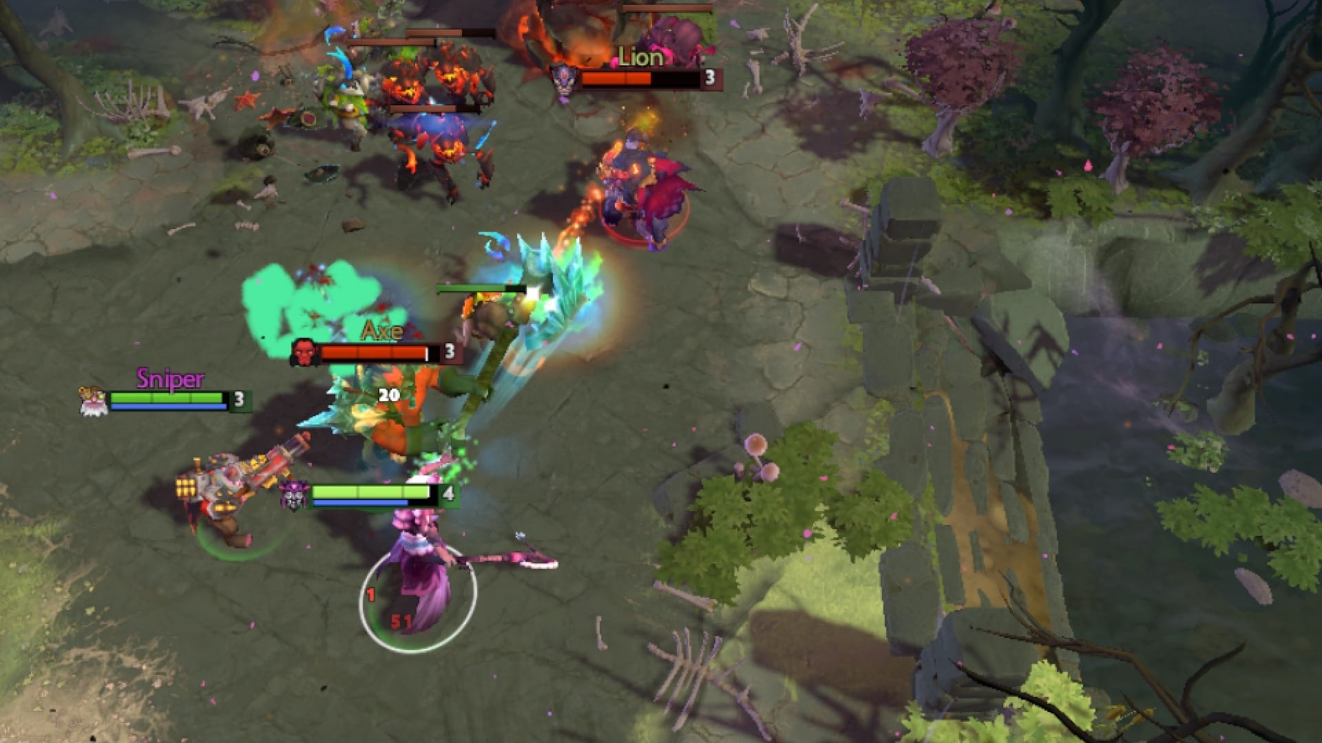 Dazzle uses Poison Touch on enemies