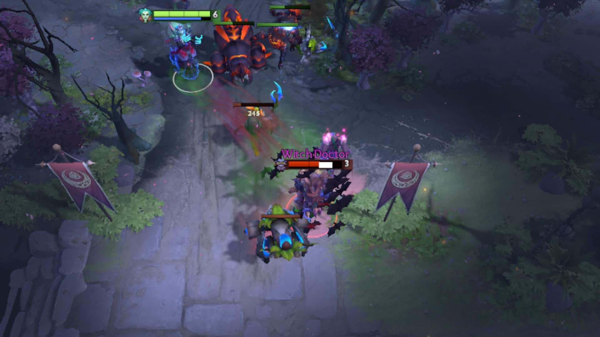 Death Prophet casts Crypt Swarms to nuke her enemies