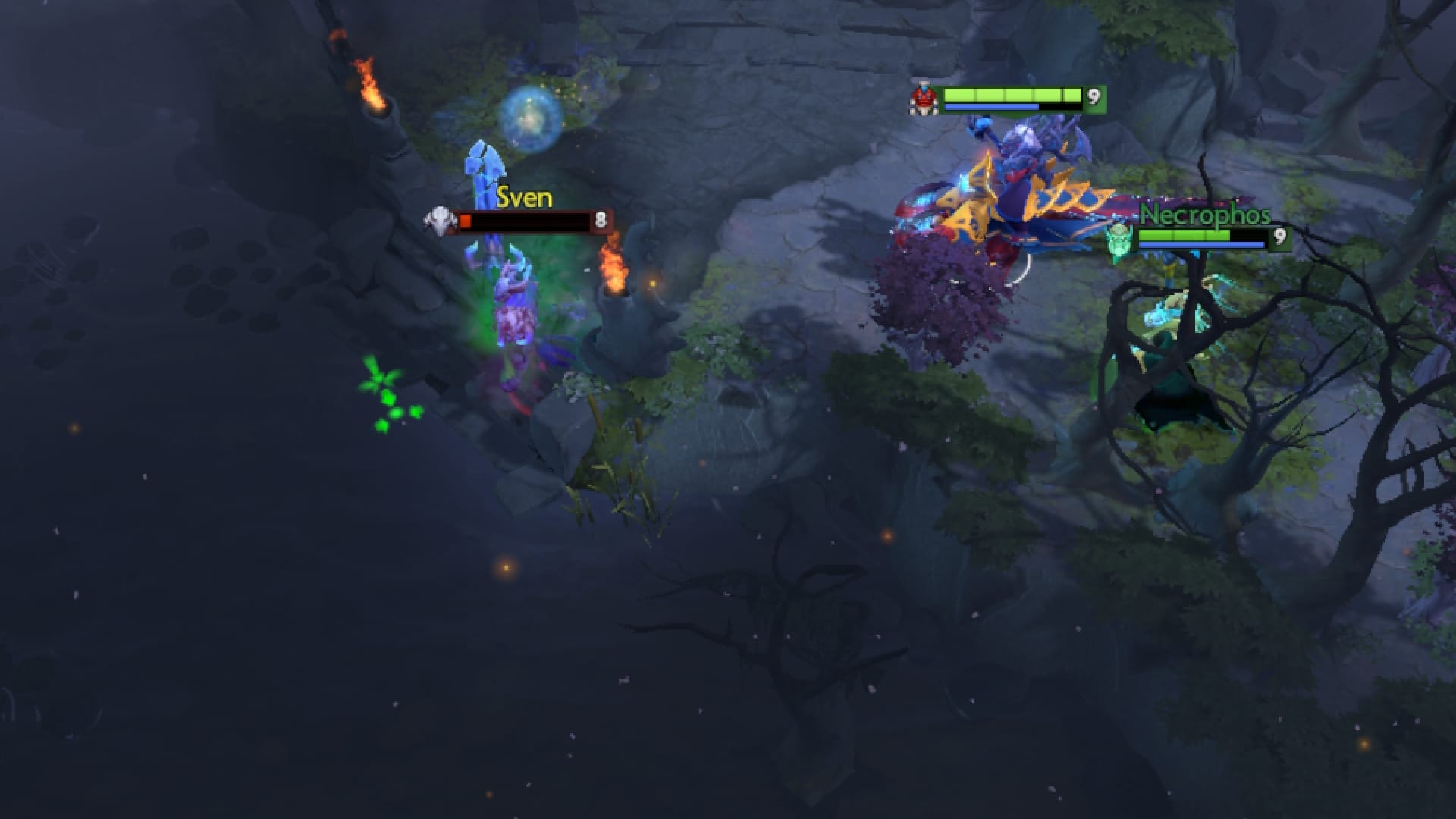 Disruptor nukes Sven with Thunder Strike after using Veil of Discord