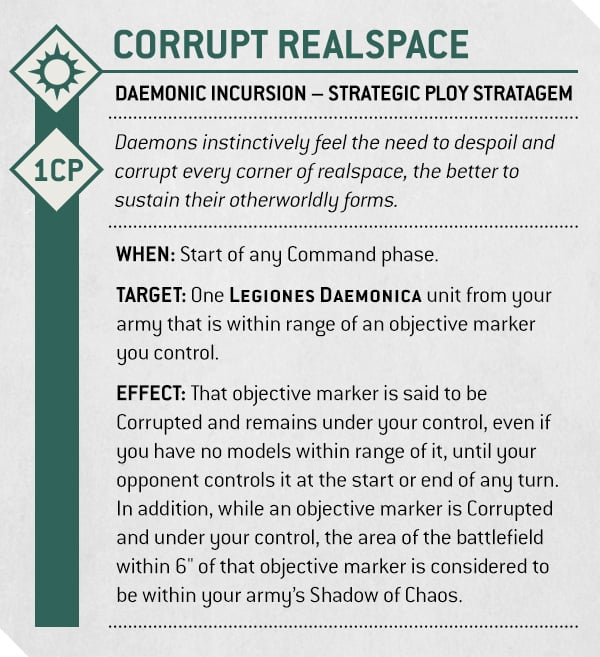 Warhammer 40k Chaos Daemons Faction Focus Corrupt Realspace Stratagem
