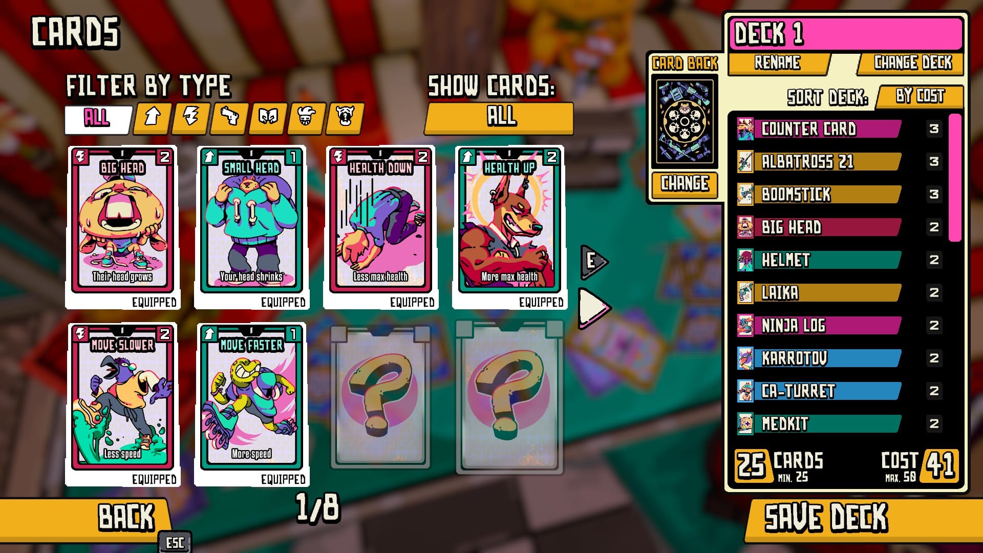 Cards have a variety of effects to aid you or debuff the enemy team.