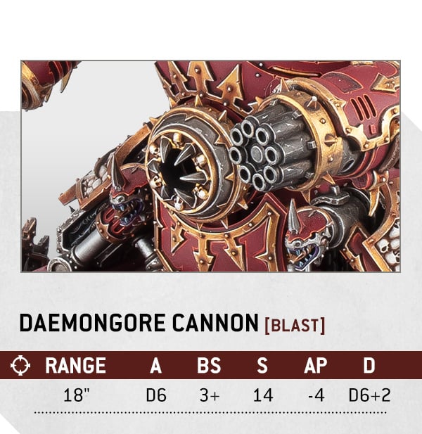 Warhammer 40k World Eaters Faction Focus Daemongore Cannon parameters