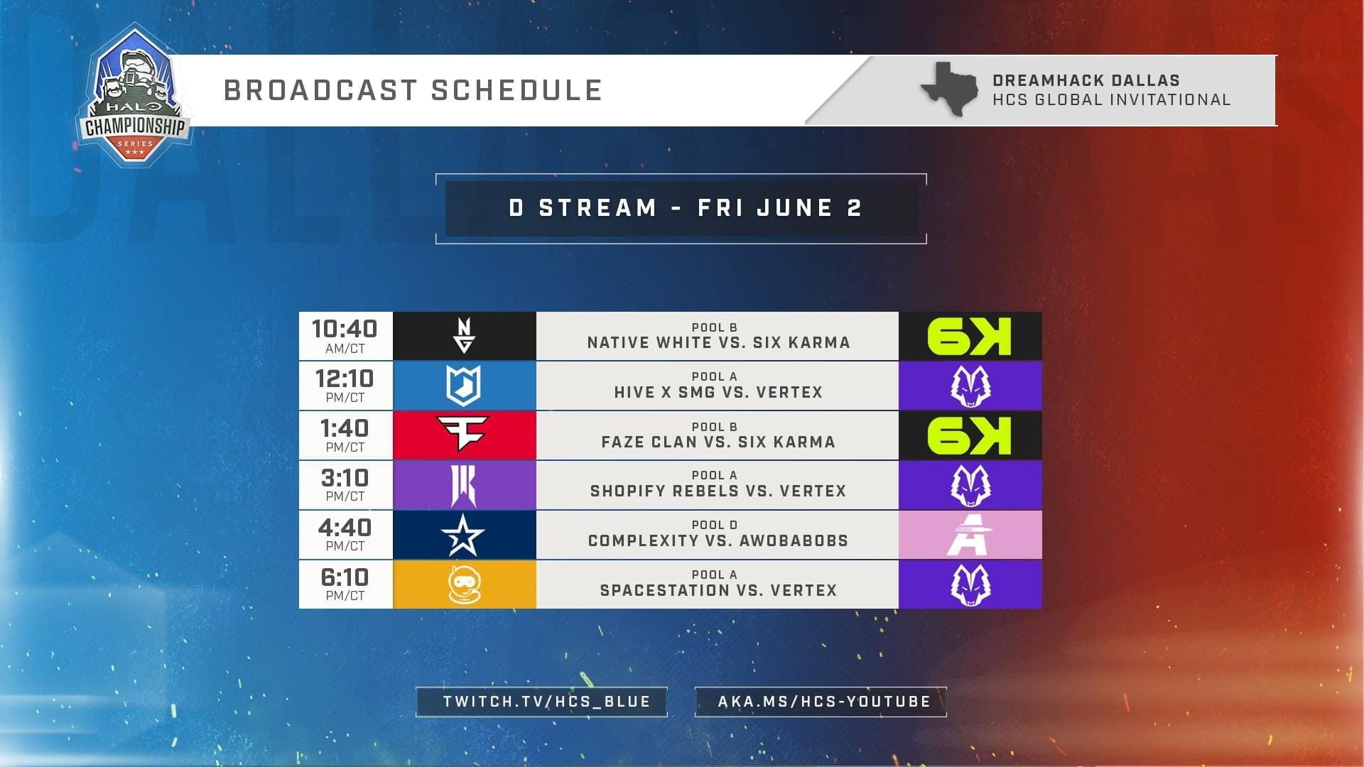 Catch the D Stream of HCSDallas23 on HCS Blue's Twitch channel!