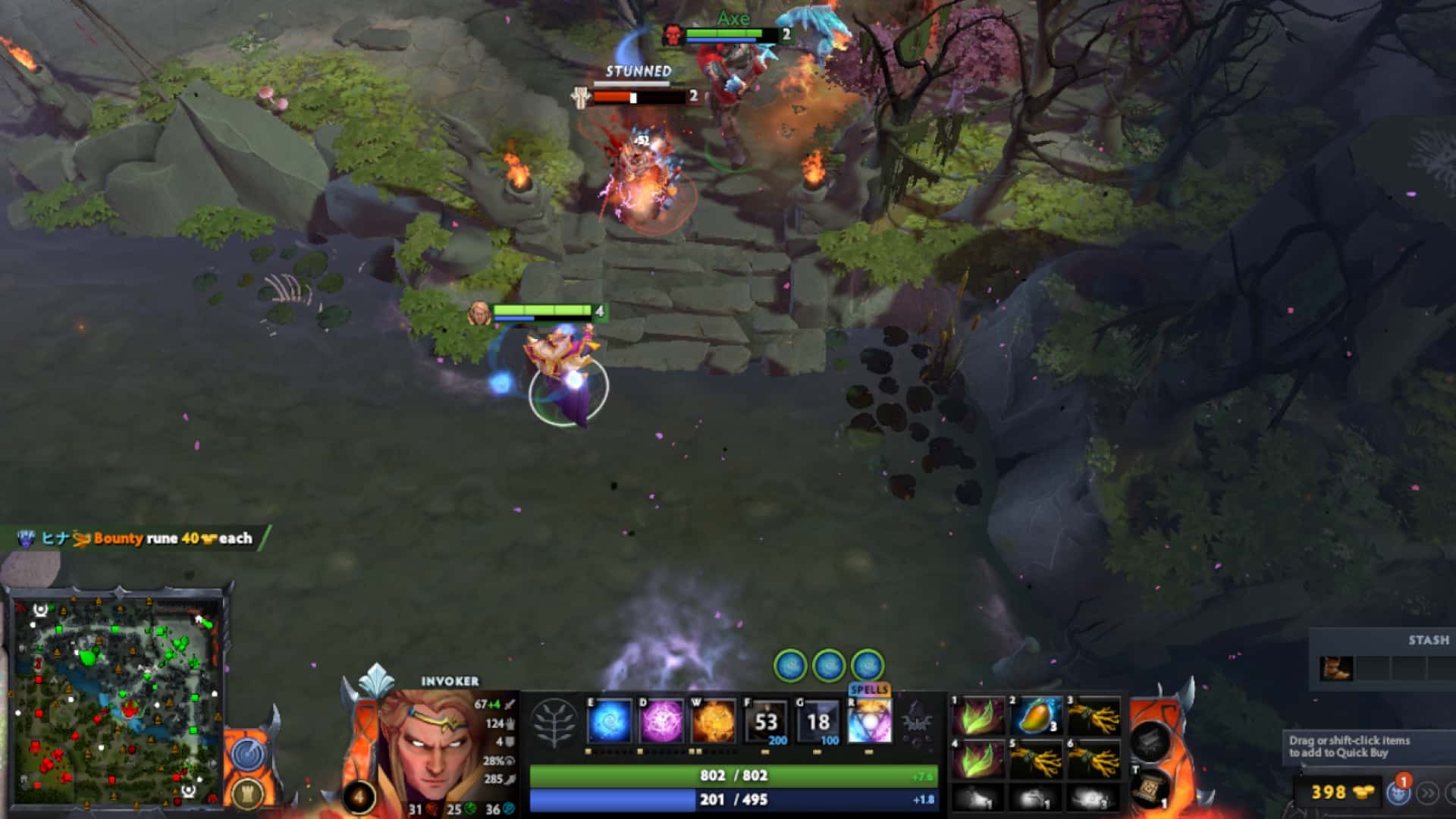 Invoker buys Faerie Fire in 7.33c patch