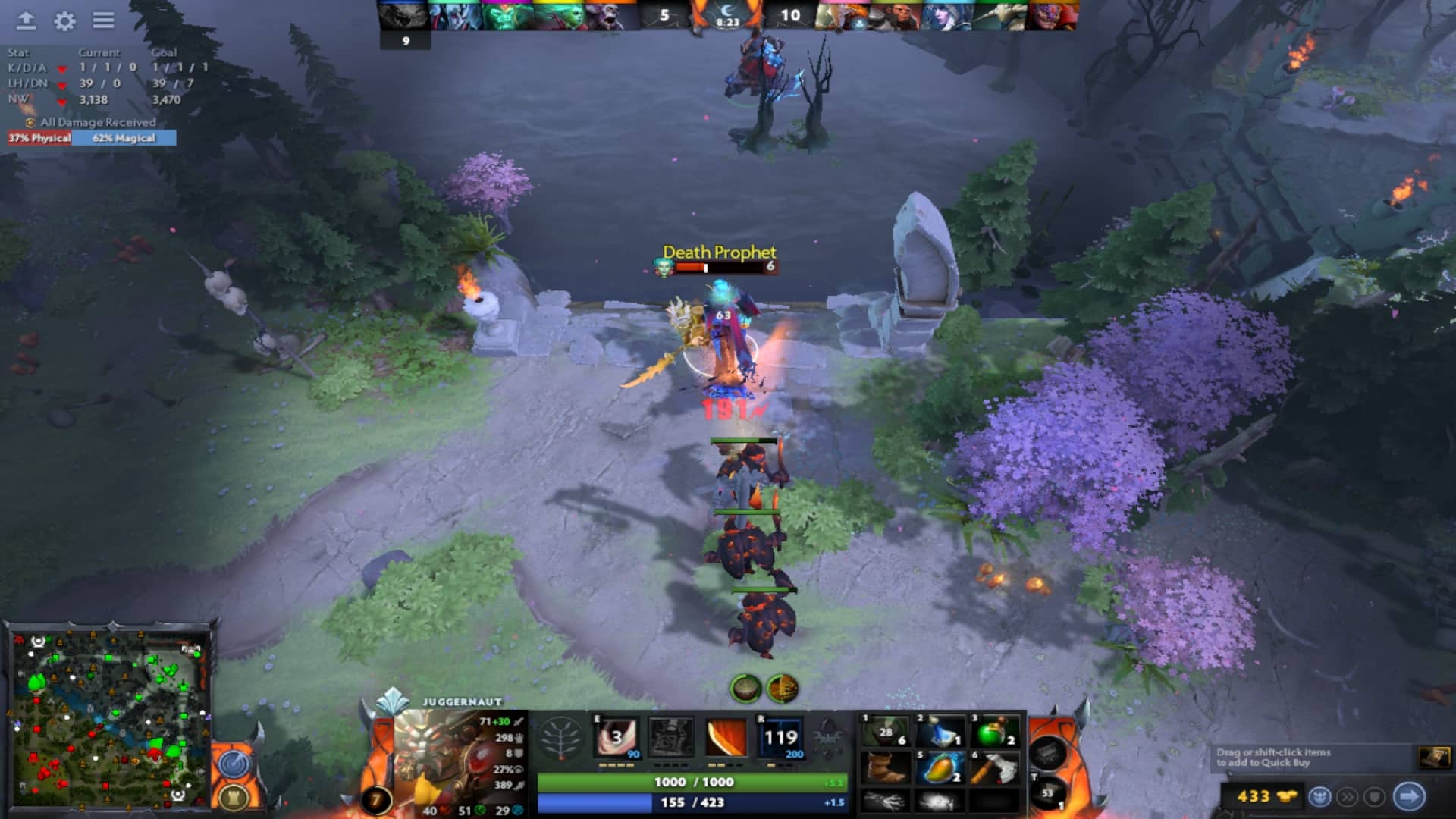 Juggernaut chases enemies with Swiftness aura to use his ulti