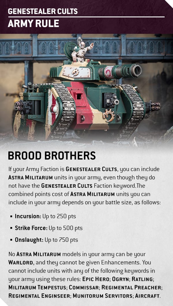 Warhammer 40k Genestealer Cults Faction Focus Brood Brothers Rule