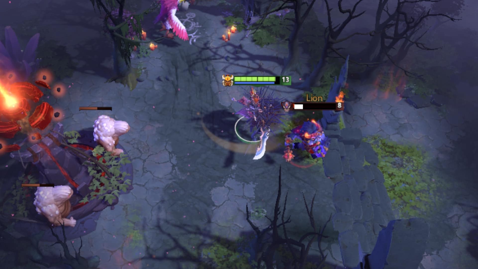 Legion Commander strikes enemies to regain health from her Lifesteal