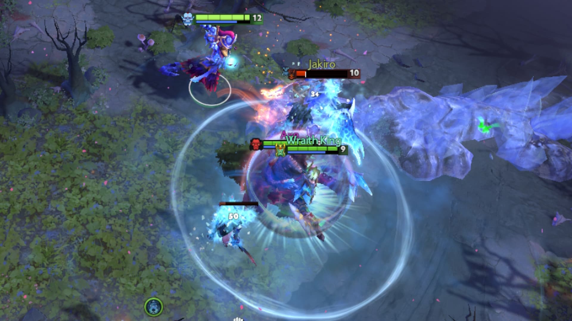 Lich casts Lotus Orb on an ally