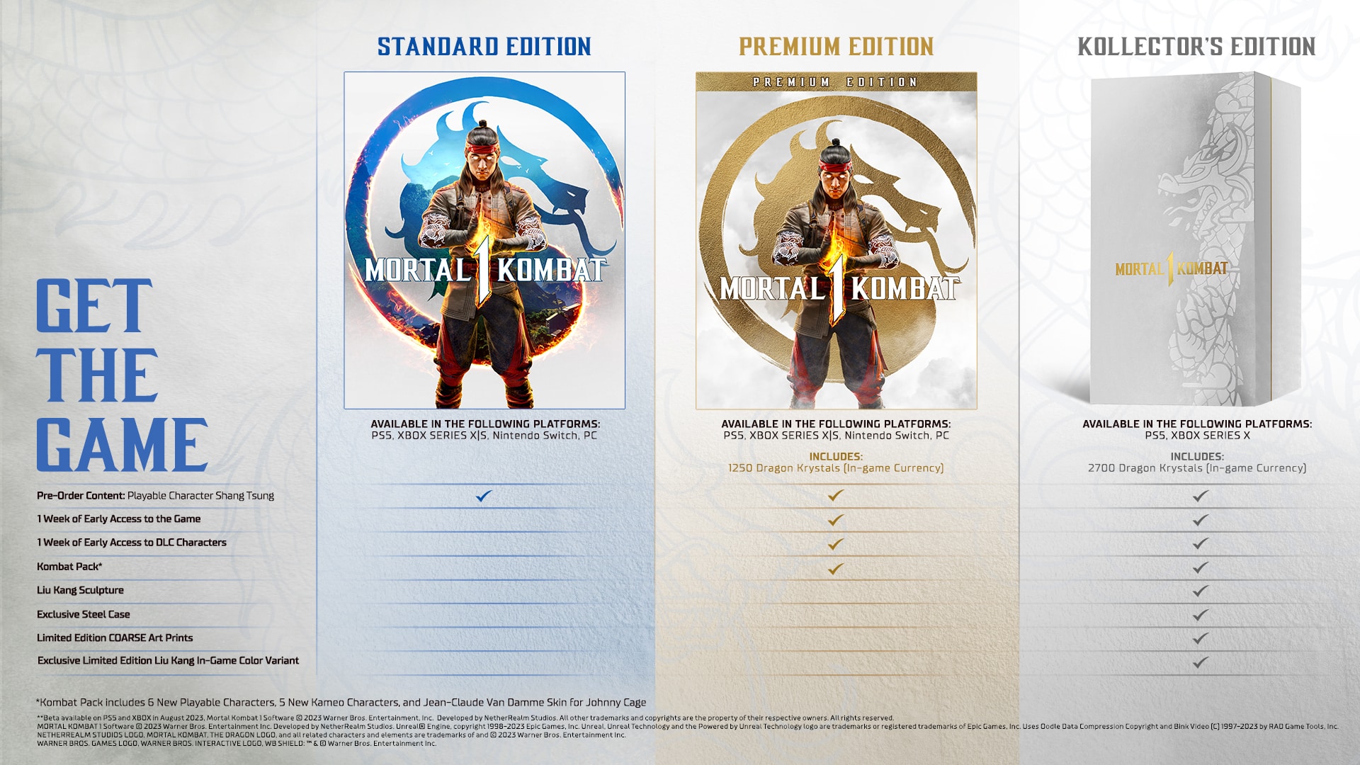 Pre-orders for Mortal Kombat 1 go live tomorrow at 10AM PST.