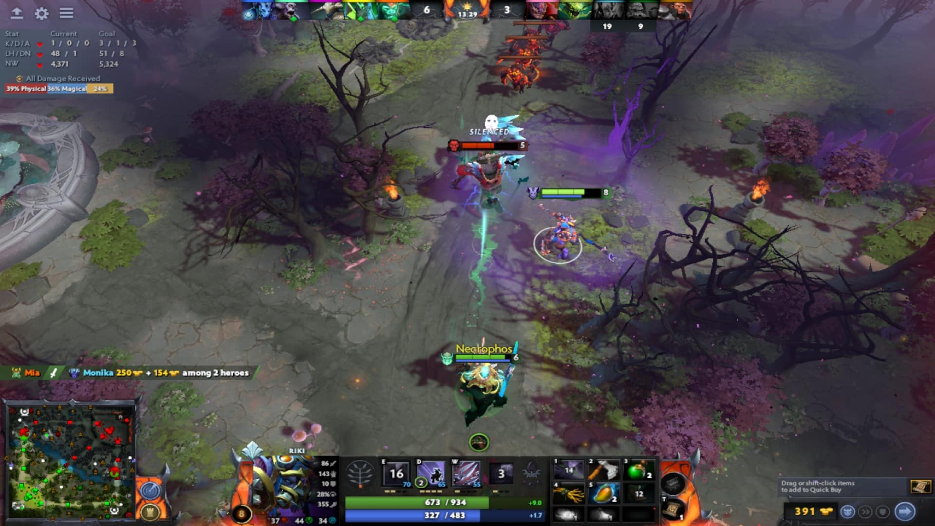 Riki strikes Axe in the top lane