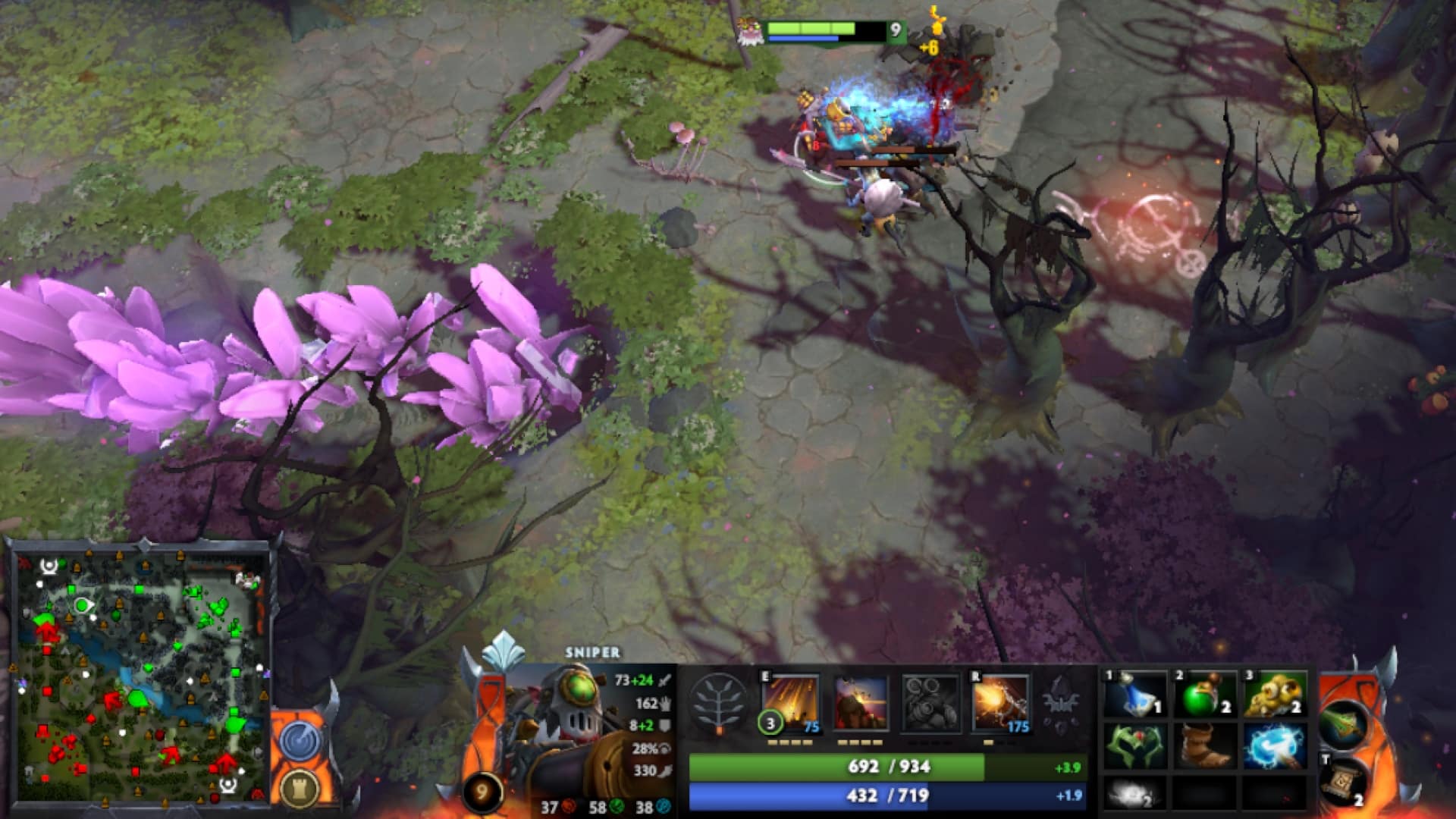 Sniper hits neutral creeps with the neutral item, Lance of Pursuit