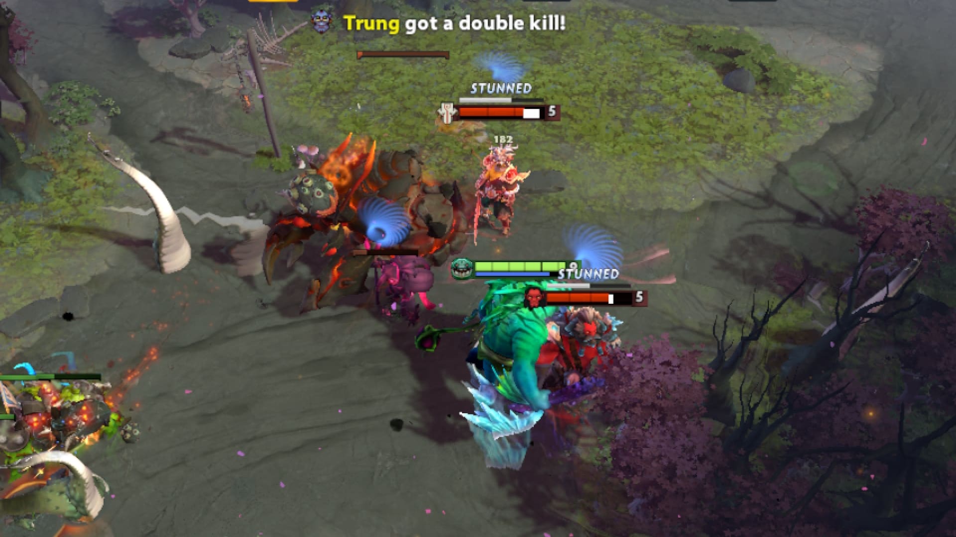 Tidehunter attacks enemies with his spell, Ravage