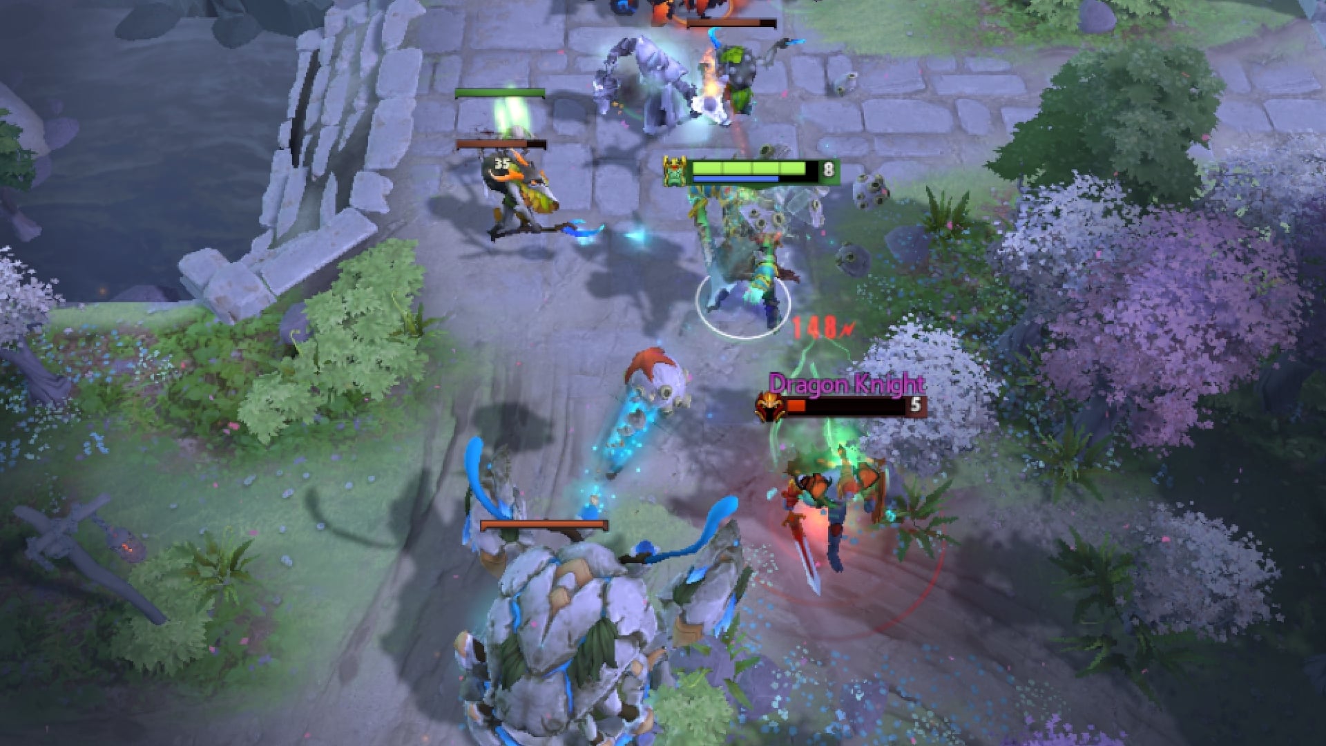 Wraith King restores health from Lifesteal in the top lane