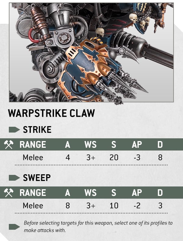 Warhammer 40k Chaos Knights Faction Focus Warpstrike Claw