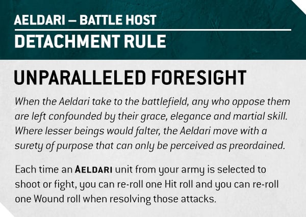 Warhammer 40k Aeldari Faction Focus Unparalleled Foresight Detachment Rule