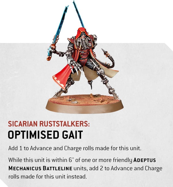 Warhammer 40k Adeptus Mechanicus Faction Focus Sicarian Russtalkers ability