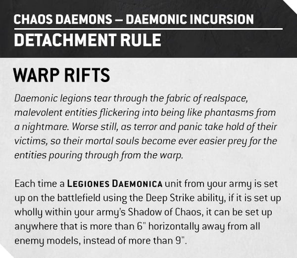 Warhammer 40k Chaos Daemons Faction Focus Army Rule Warp Rifts