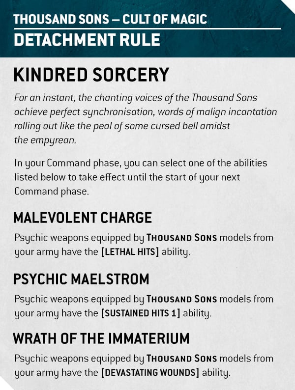 Warhammer 40k Thousand Sons Faction Focus Kindred Sorcery