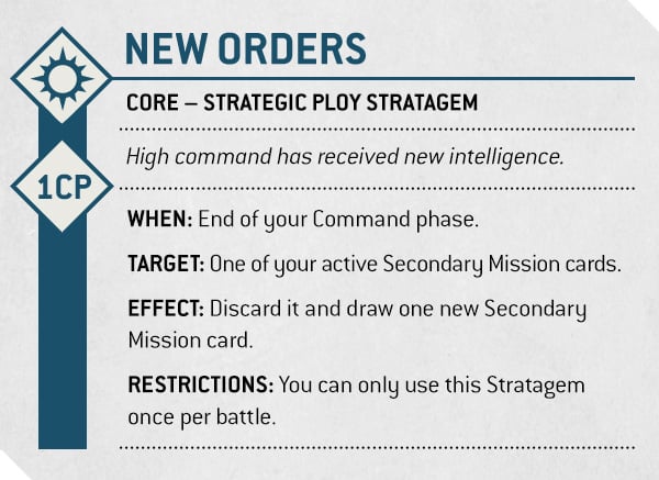 Warhammer 40k 10th Edition Mission System The New Orders Stratagem
