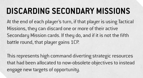 Warhammer 40k 10th Edition Mission System The Discarding Secondaries mechanic