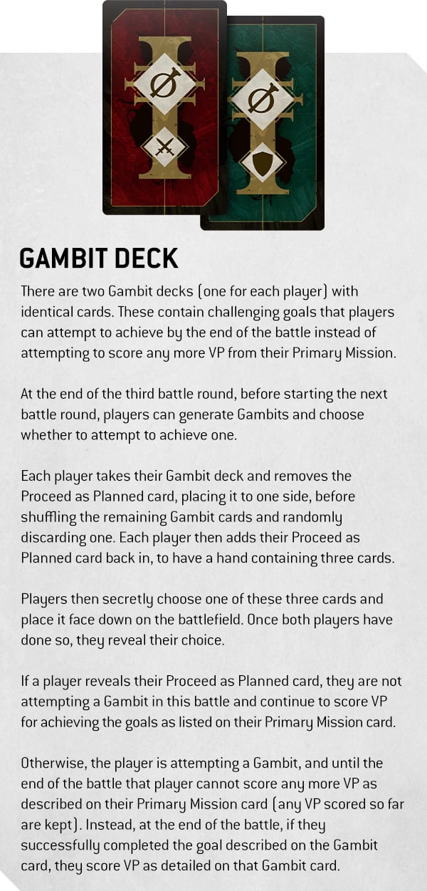 Warhammer 40k 10th Edition Mission System Gambit Decks