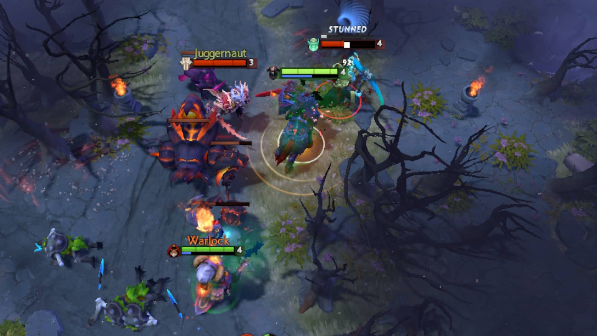 Chaos Knight stuns a ranged hero with Chaos Bolt