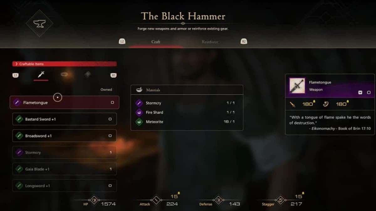 How to get Flametongue sword in FF 16