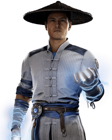The now mortal Raiden is Champion of Earthrealm instead of Liu Kang.