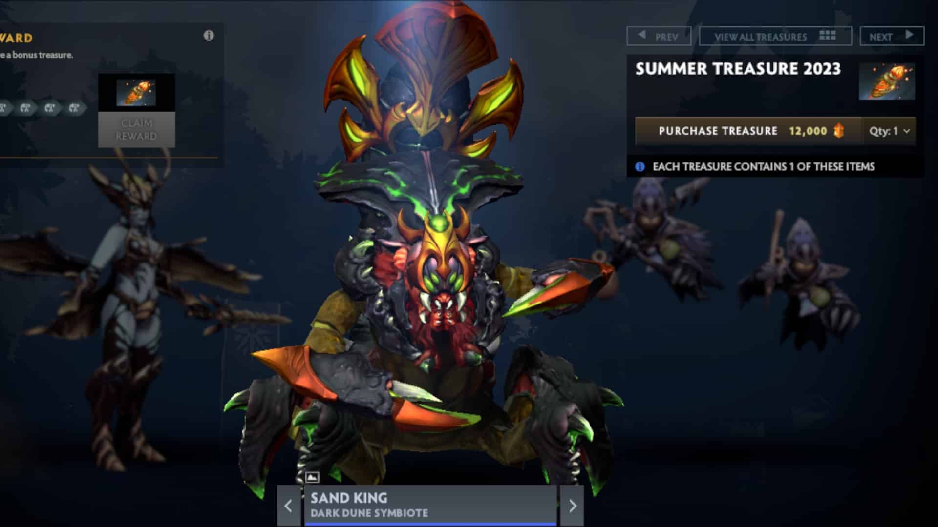 Sand King unleashes his ulti by crushing the ground with his large tail