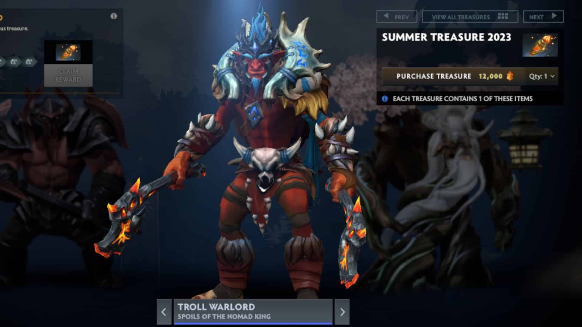 Troll Warlord attacks enemies with blue hair