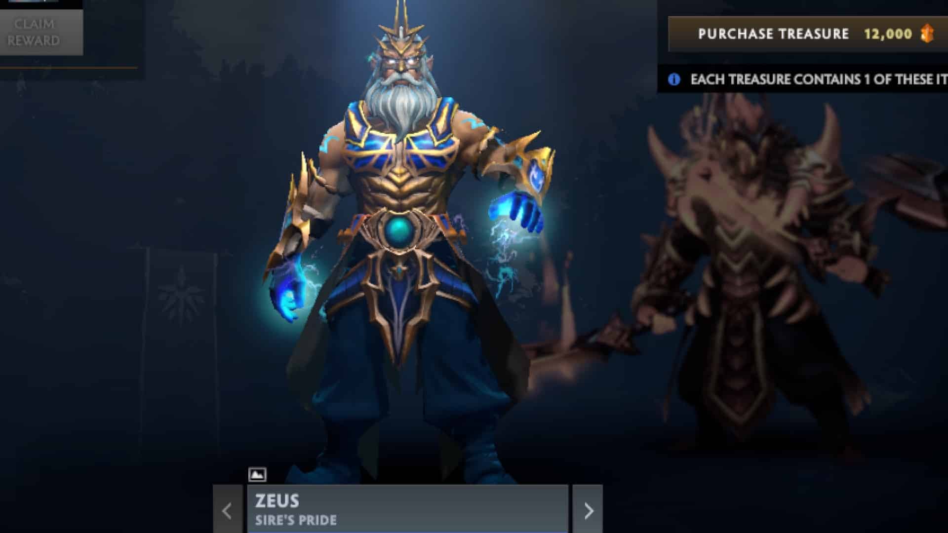 Zeus wears royal garments