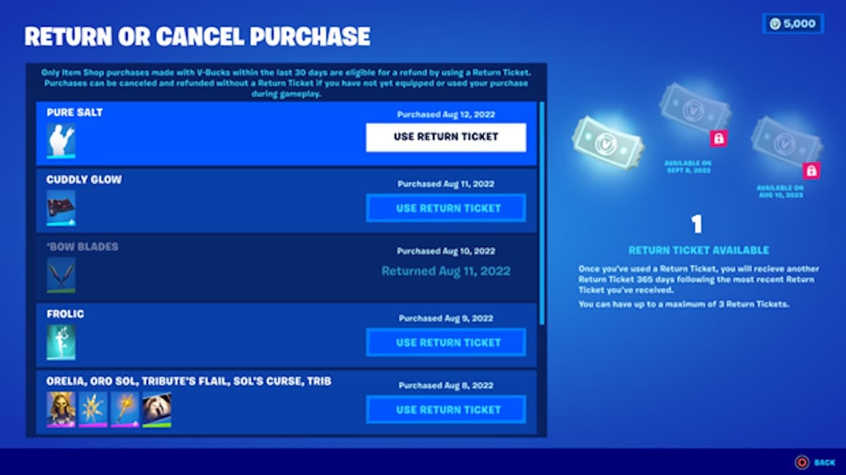 How to refund Fortnite account