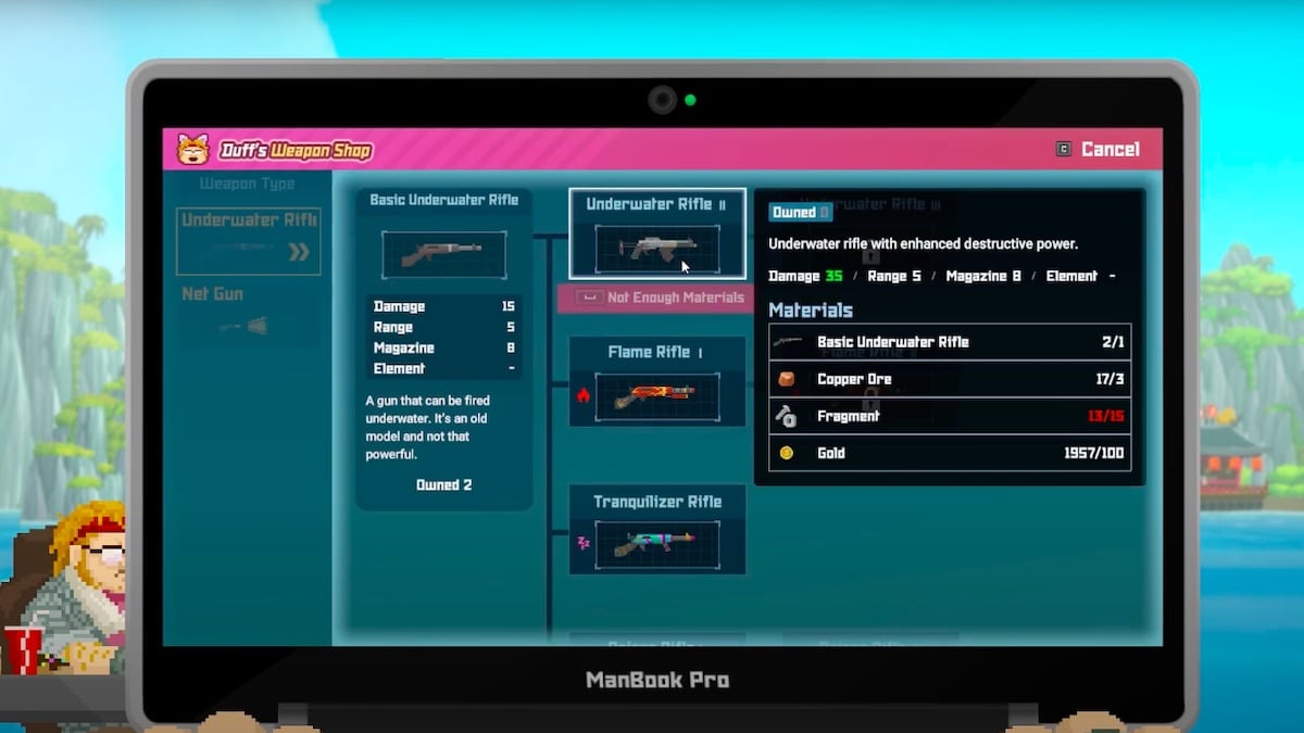 how to upgrade weapons in Dave the diver