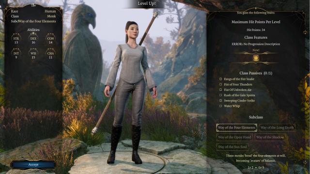 baldur's gate 3 monk class