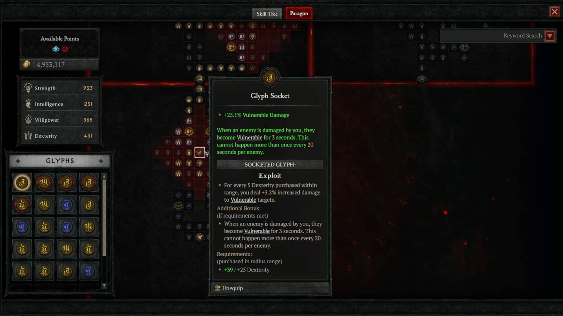 diablo 4 barbarian paragon board