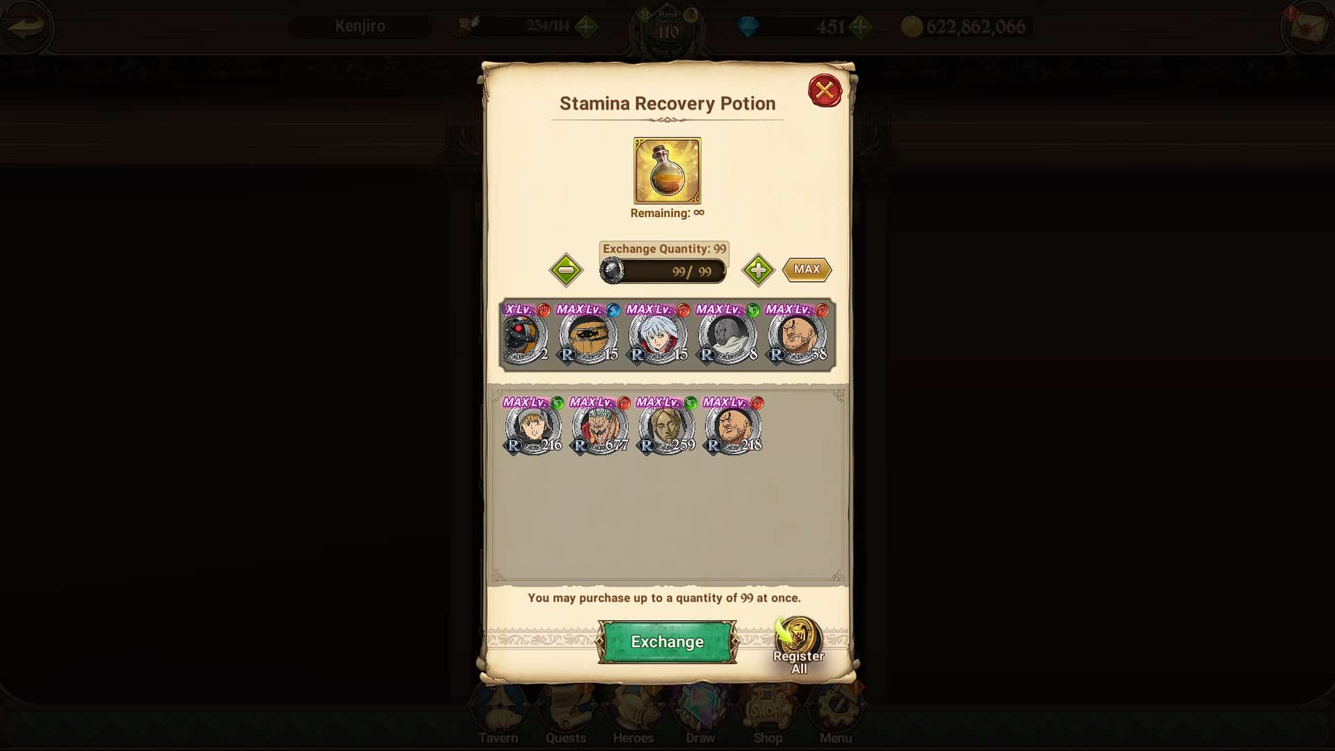 Seven Deadly Sins Grand Cross handles stamina potions better than any other gacha I've played.